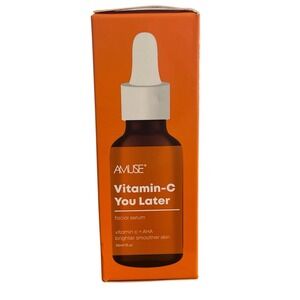 Amuse Vitamin C You Later Facial Serum‎ + AHA New in Box 1 fl oz